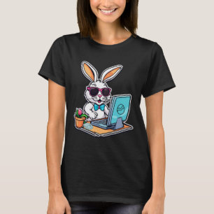Easter Bunny Computer Video Game Lovers 1  T-Shirt