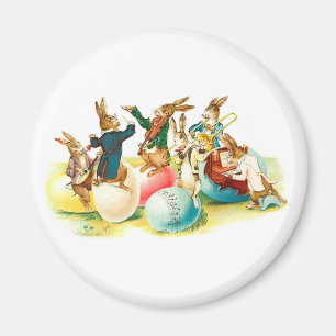 Easter Bunny Concert Vintage Magnet