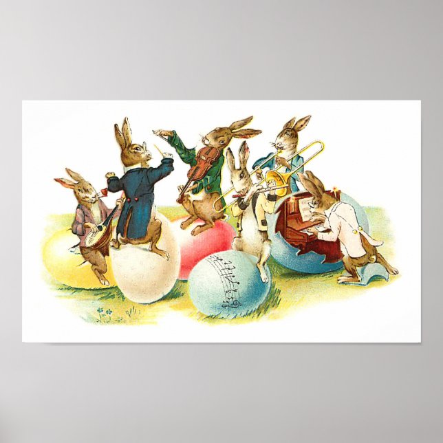 Easter Bunny Concert Vintage Poster (Front)
