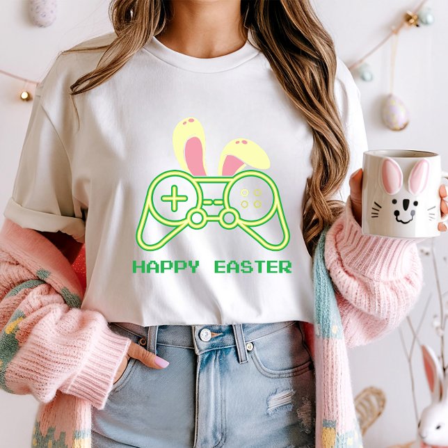 Easter Bunny Controller Gaming Shirt; Easter Gamer T-Shirt (Creator Uploaded)