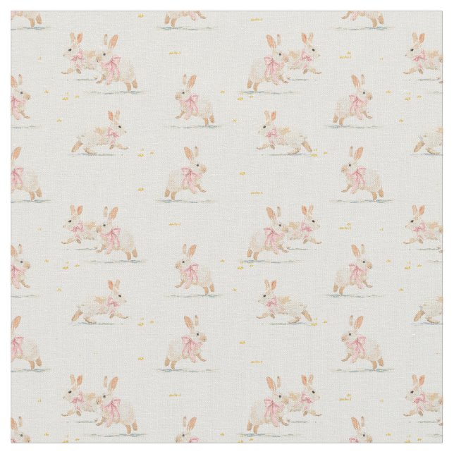 Easter bunny coquette pink fabric (Close Up)