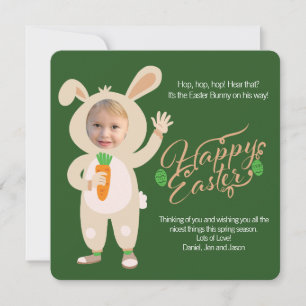 Easter Bunny Costume Personalised Photo Card