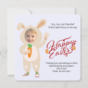 Easter Bunny Costume Personalised Photo Card