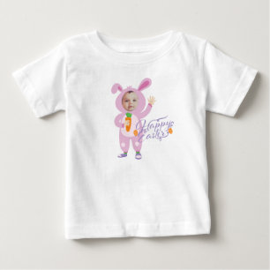 Easter Bunny Costume Trendy  Personalised Photo Baby T-Shirt