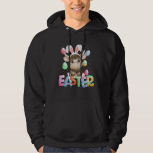 Easter Bunny Cow   Easter Highland Cow Hoodie