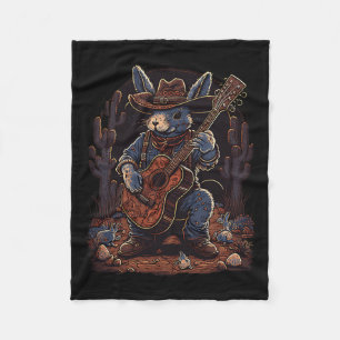 Easter Bunny Cowboy For Men Women Country Music  Fleece Blanket