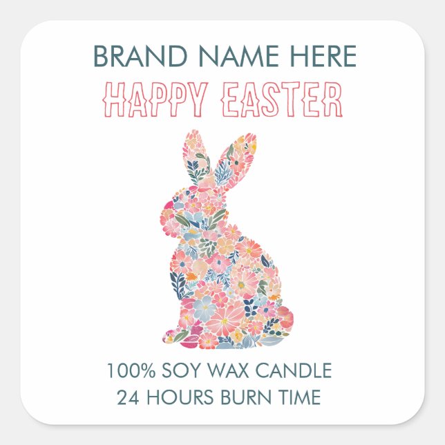 Easter Bunny Custom Candle Label (Front)