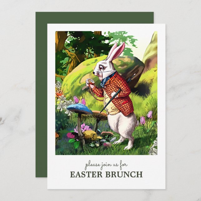 Easter Bunny Custom Easter Brunch Invitations (Front/Back)