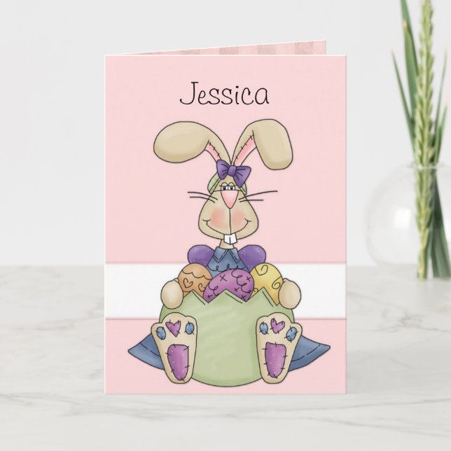 Easter Bunny Custom Holiday Card (Front)