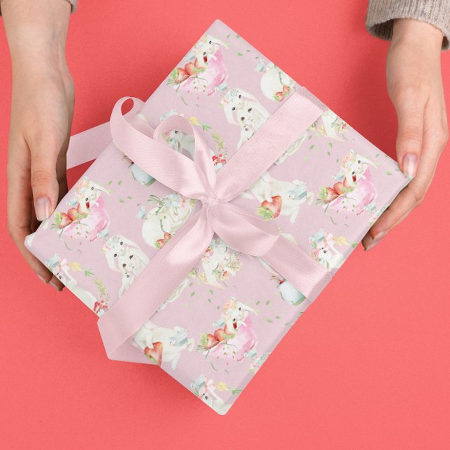 Easter Bunny Cute Rabbits Print Wrapping Paper (Creator Uploaded)