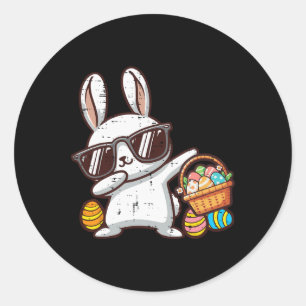 Easter Bunny Dab Egg Hunt Rabbit Toddler Boys Girl Classic Round Sticker