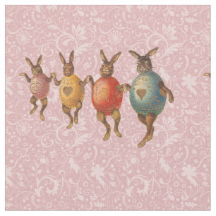 Easter Bunny Dancing Eggs Fabric