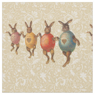 Easter Bunny Dancing Eggs Fabric