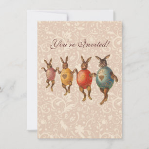 Easter Bunny Dancing Eggs Invitation