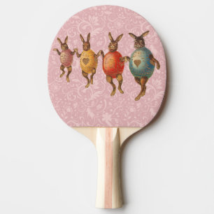 Easter Bunny Dancing Eggs Ping Pong Paddle