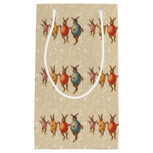 Easter Bunny Dancing Eggs Small Gift Bag (Front)