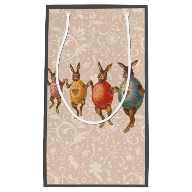 Easter Bunny Dancing Eggs Small Gift Bag (Front)