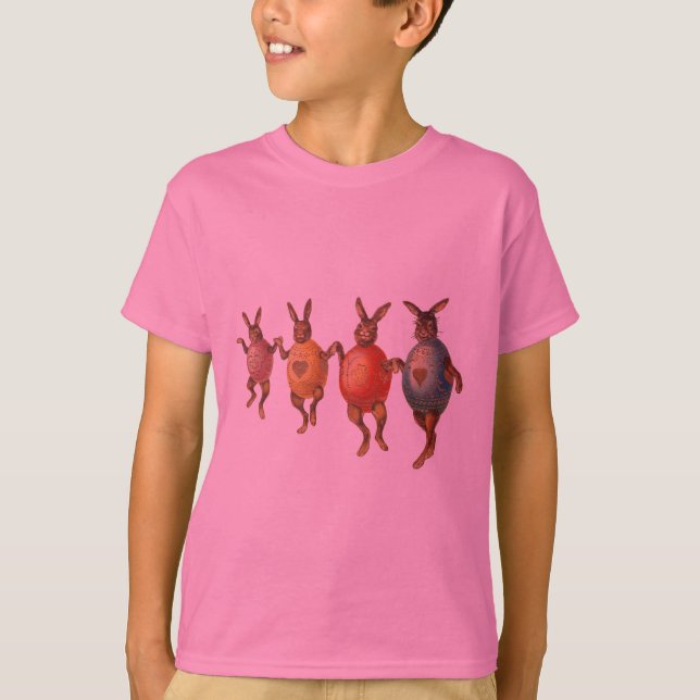 Easter Bunny Dancing Eggs T-Shirt (Front)