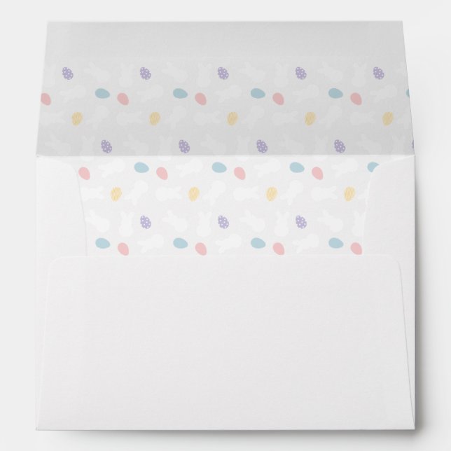 Easter Bunny Decorated Egg Pattern Envelope (Back (Bottom))