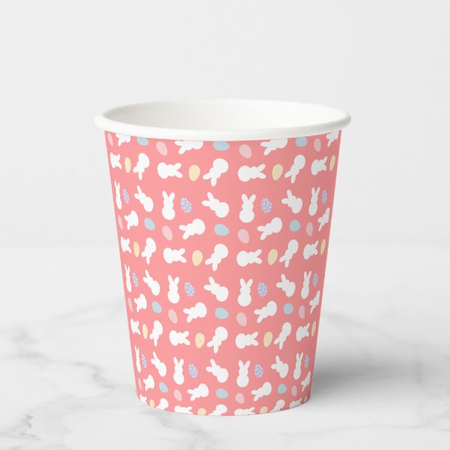 Easter Bunny Decorated Egg Pattern Paper Cups (Front)