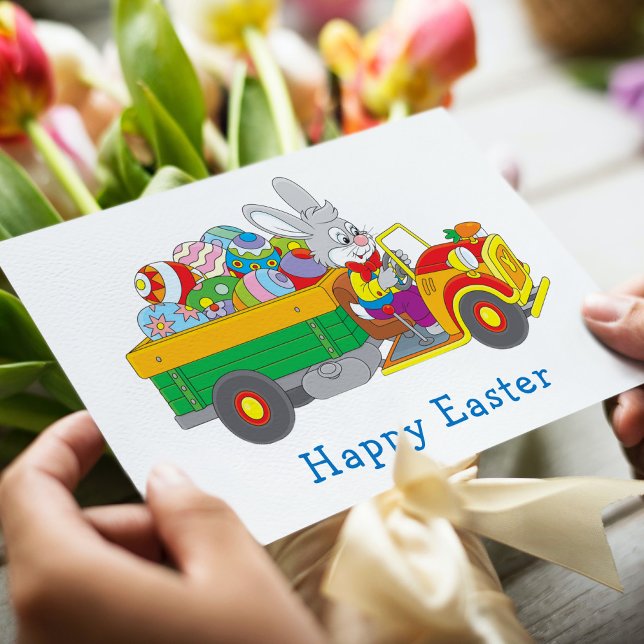 Easter Bunny Delivery Truck Holiday Card (Creator Uploaded)