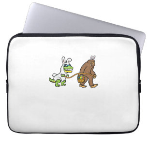 Easter Bunny Dino Bigfoot Sasquatch Trex Men Boys  Laptop Sleeve