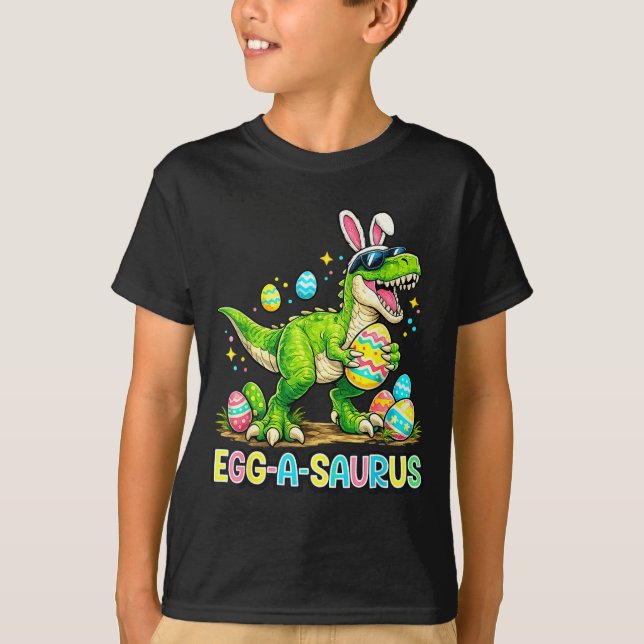 Easter Bunny Dinosaur Egg A Saurus Trex Funny  T-Shirt (Front)