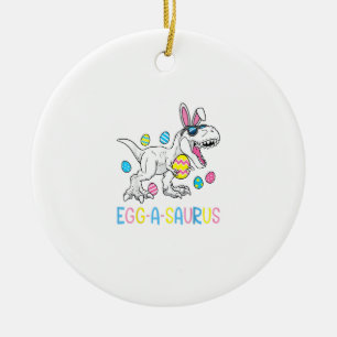 Easter Bunny Dinosaur Egg A Saurus TRex Kids Boys  Ceramic Tree Decoration