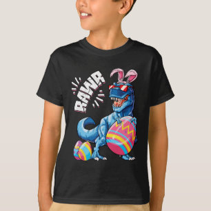 Easter Bunny Dinosaur T Rex Eggs Boys Kids Girl Ra T-Shirt