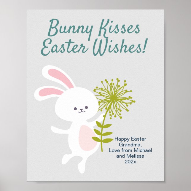 Easter Bunny DIY Fingerprint Template Poster (Front)