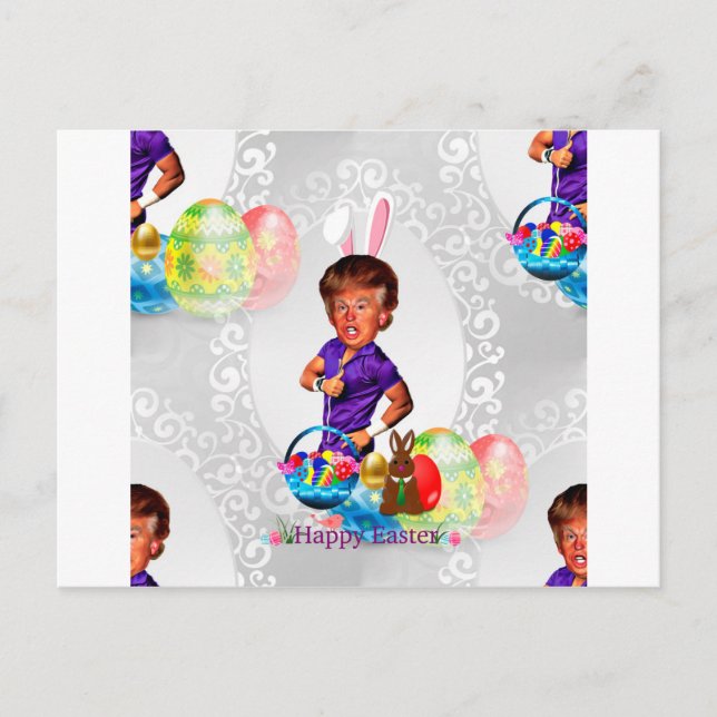 easter bunny donald trump holiday postcard (Front)