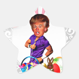 easter bunny donald trump star sticker