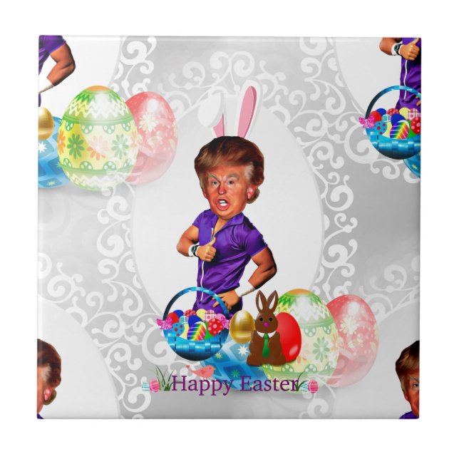 easter bunny donald trump tile (Front)