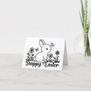 Easter Bunny Doodle Holiday Card