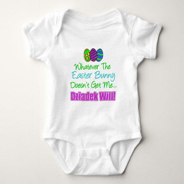 Easter Bunny Dziadek Will Baby Bodysuit (Front)