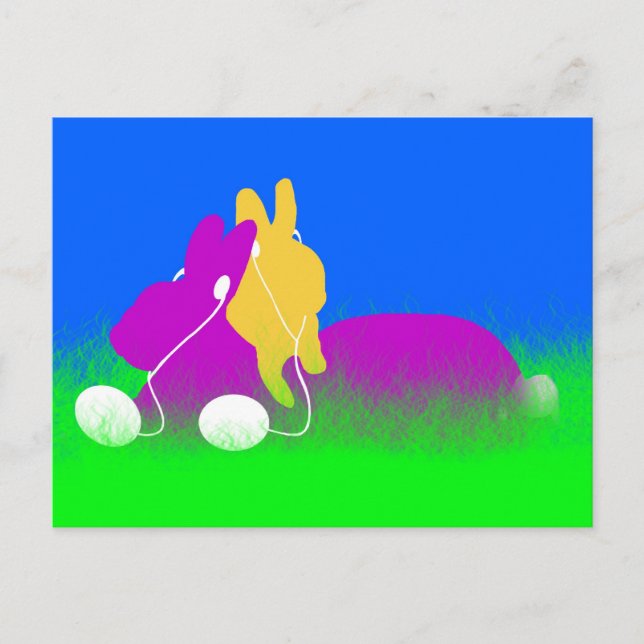 Easter Bunny Ear Buds Holiday Postcard (Front)