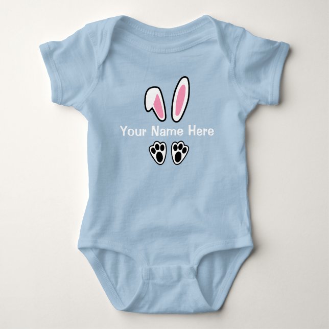 Easter Bunny Ears Baby Boys Bodysuit (Front)