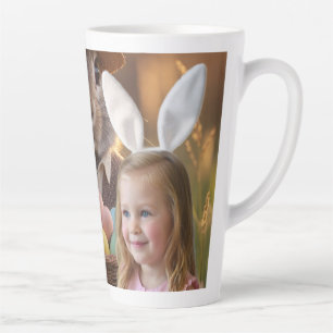 Easter Bunny Ears Child Photo Customise  Latte Mug
