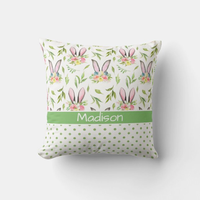 Easter Bunny Ears & Eggs Cushion (Front)