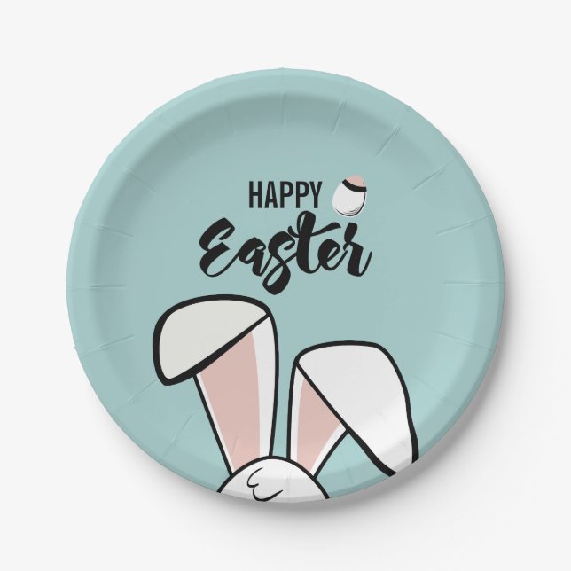 Easter Bunny Ears Paper Plate (Front)