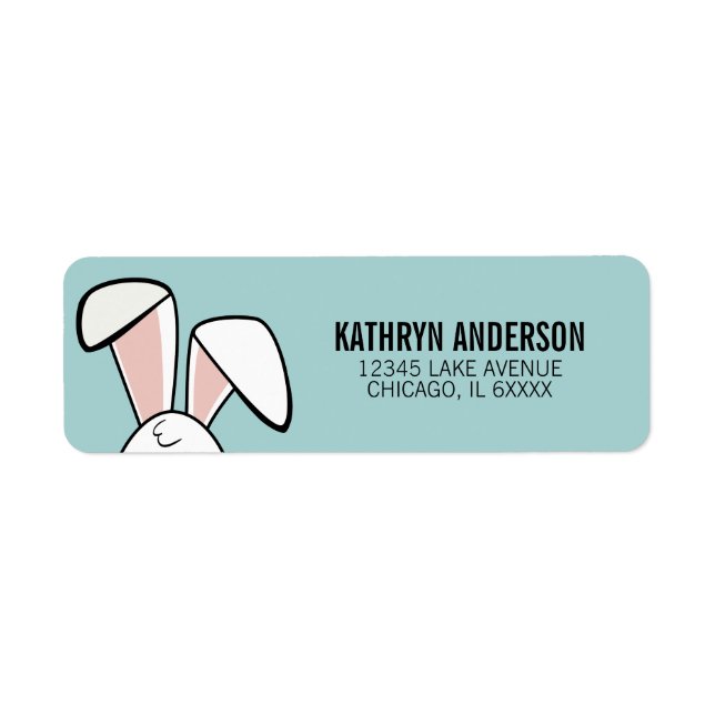 Easter Bunny Ears Return Address Label (Front)