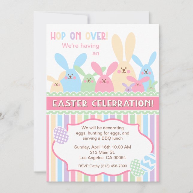 Easter Bunny Easter Celebration Party Invitation (Front)
