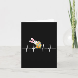 Easter Bunny Easter Egg Heartbeat Heart Rabbit Cut Card