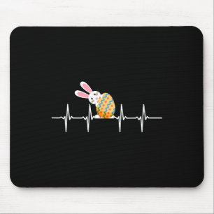 Easter Bunny Easter Egg Heartbeat Heart Rabbit Cut Mouse Pad