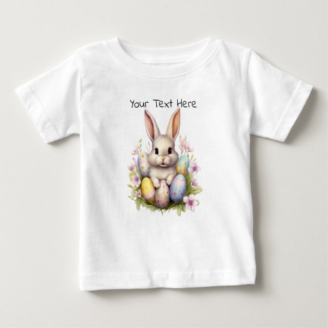 Easter Bunny & Easter Eggs Artwork Baby T-Shirt (Front)