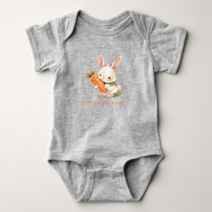 Easter Bunny Eating a Carrot Baby Bodysuit