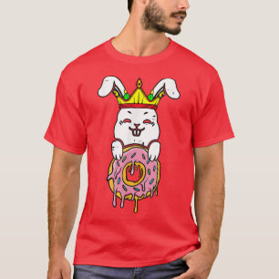 Easter Bunny Eating Donut Juneteenth Rabbit Black T-Shirt