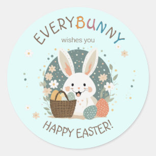 Easter Bunny Egg Basket ID1013 Classic Round Sticker