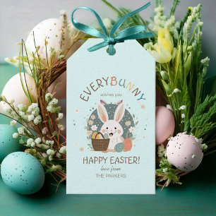 Easter Bunny Egg Basket ID1013 Gift Tags