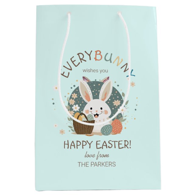 Easter Bunny Egg Basket ID1013 Medium Gift Bag (Front)